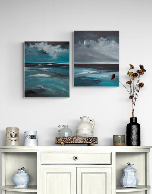 Ocean Dusk I and II  (40X50CM EACH - Diptych)