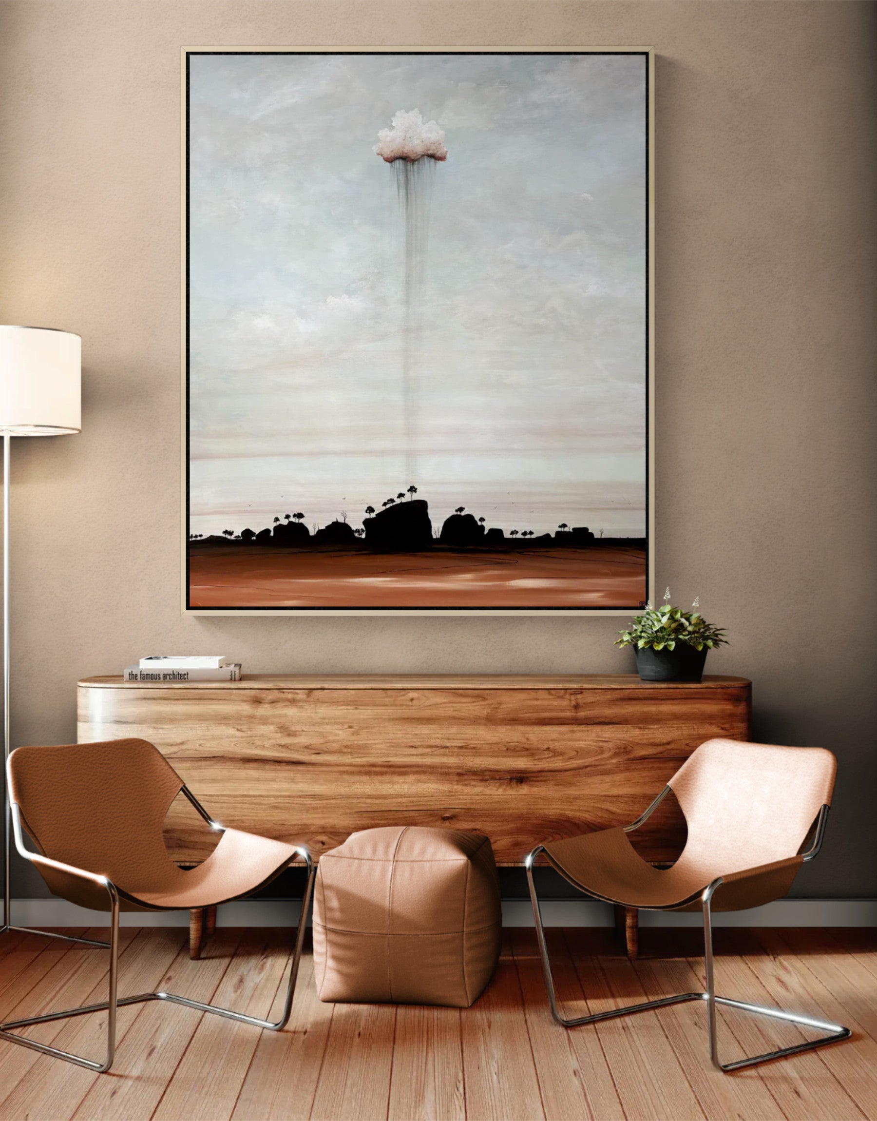 A Moment Between by Tania Chanter.
Original, acrylic on canvas, 100x120cm textured abstract landscape.