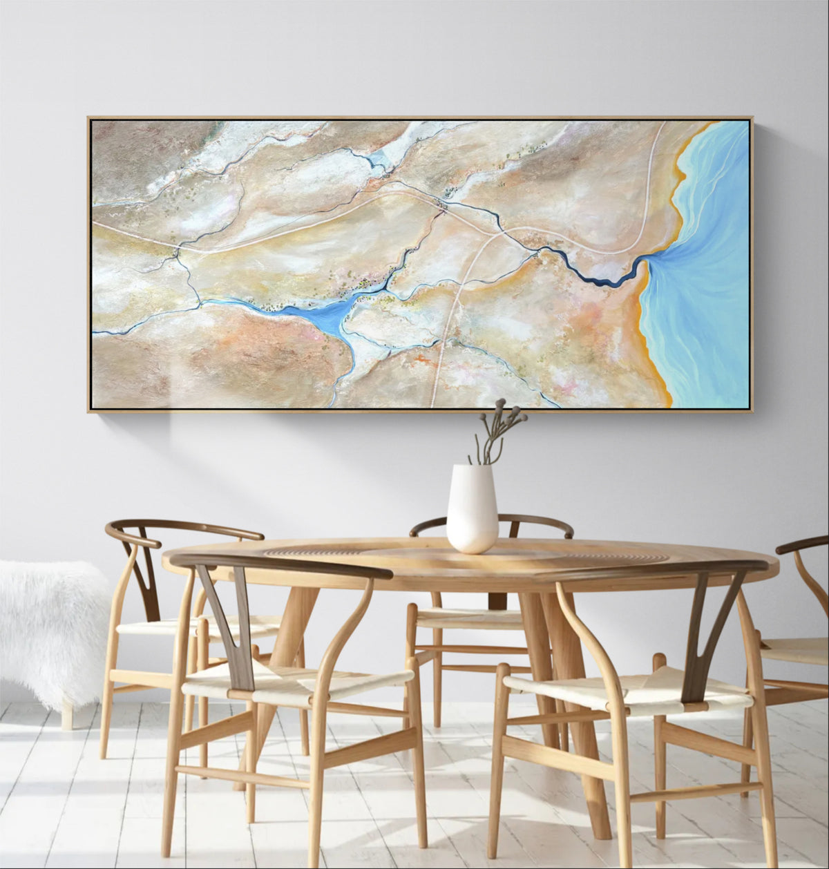 A Small Piece Of A Vast World by Australian artist Tania Chanter, original, one of a kind, textured acrylic on canvas, 160x70cm.
