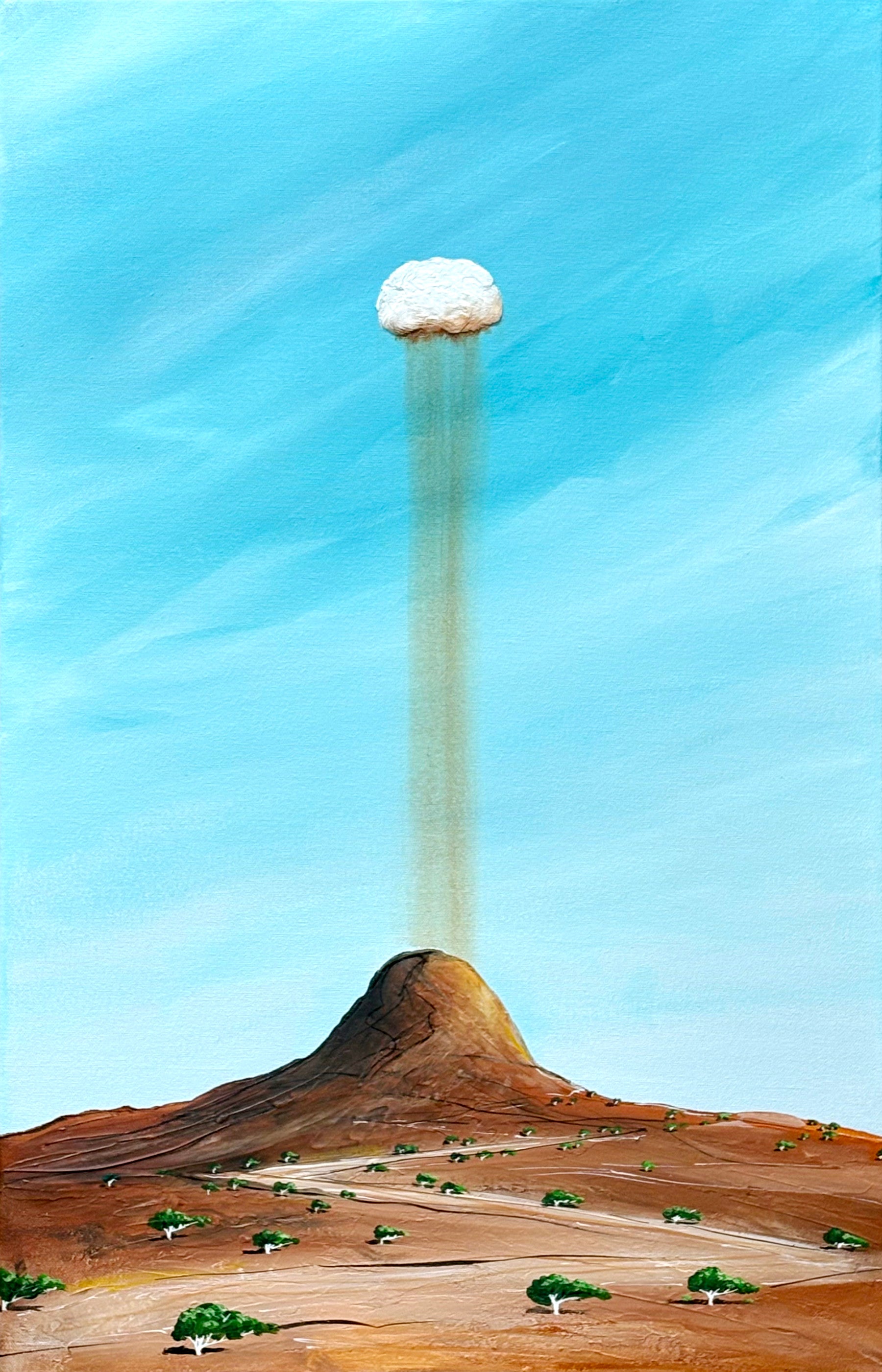 A Thought Suspended, abstract cloudscape by Tania Chanter, original, acrylic on canvas, 45x70cm