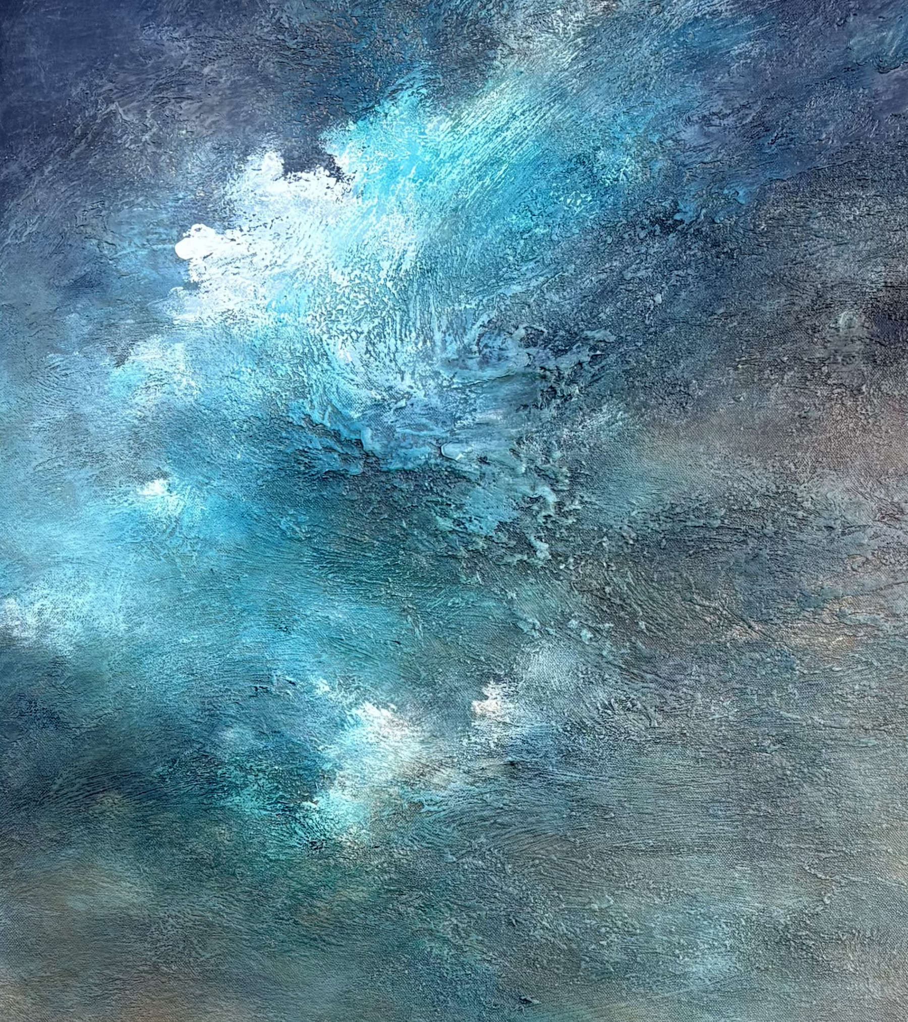 Clouds Of Hope by Australian artist Tania Chanter, textured moody abstract cloudscape, 60x100cm, acrylic on canvas, ready to hang.