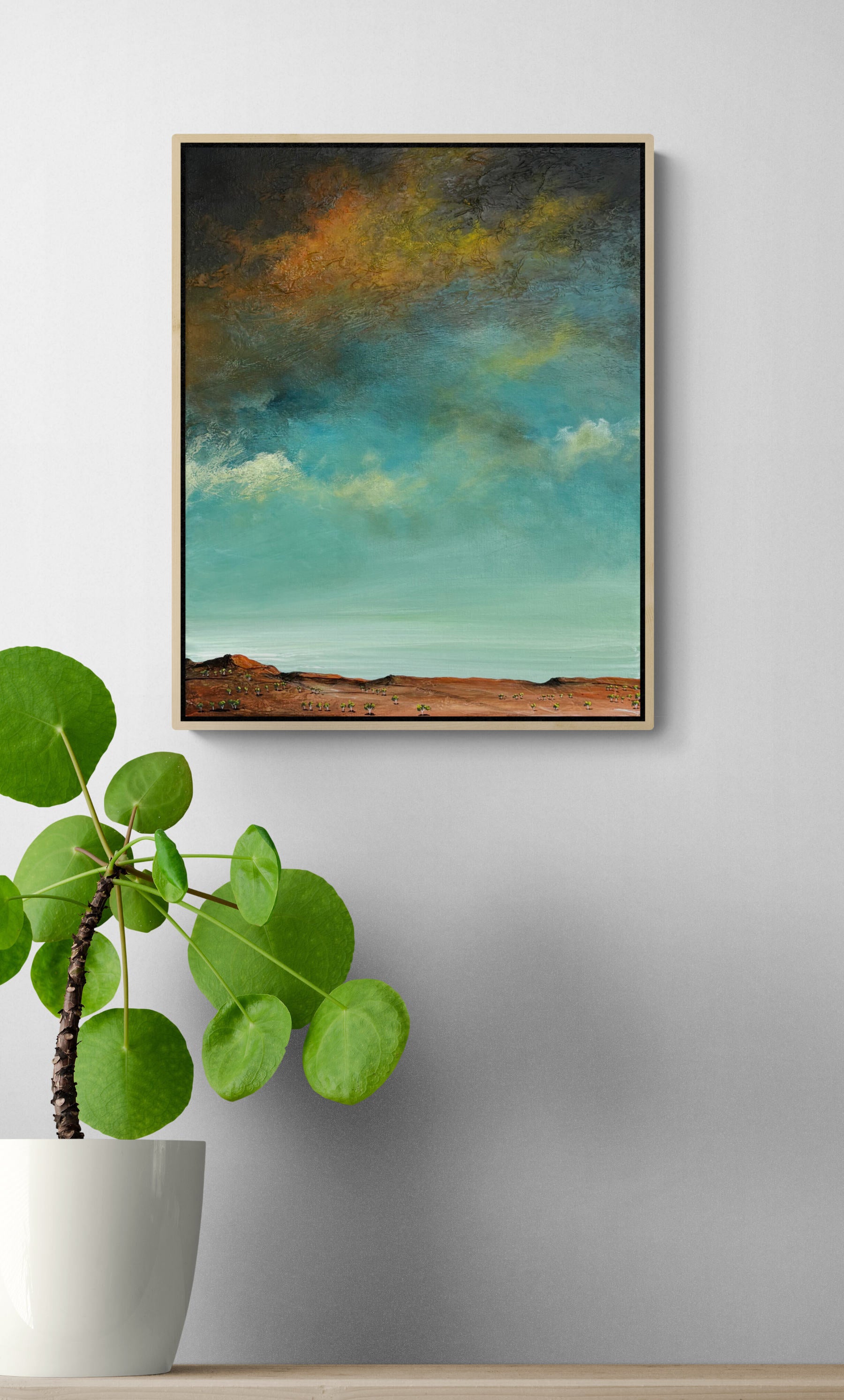 Country At Ease by Australian artist Tania Chanter, original, acrylic on canvas, 40x50cm, abstract landscape.