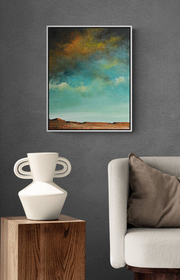 Country At Ease by Australian artist Tania Chanter, original, acrylic on canvas, 40x50cm, abstract landscape.