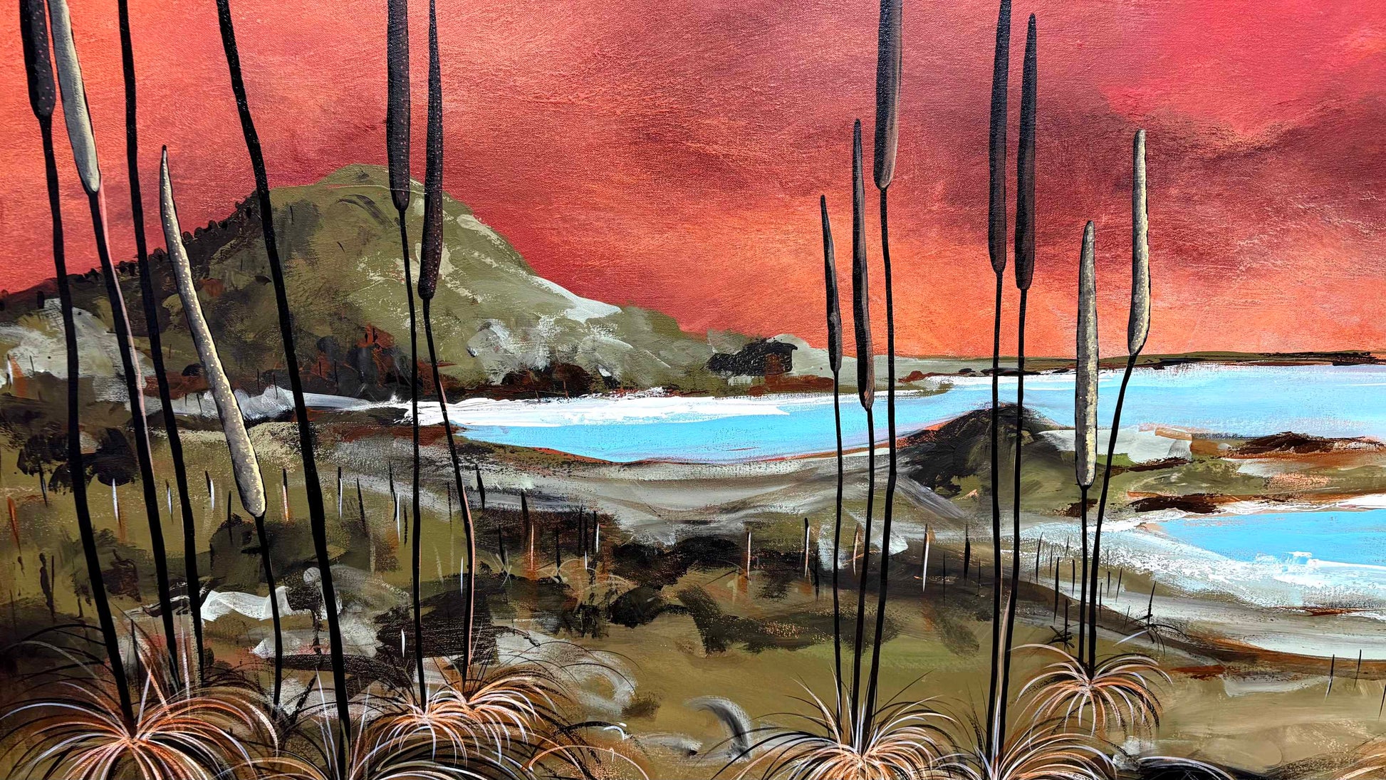 Dreams Of Peace by Australian artist Tania Chanter, textured abstract landscape, 150x120cm, acrylic on canvas. 