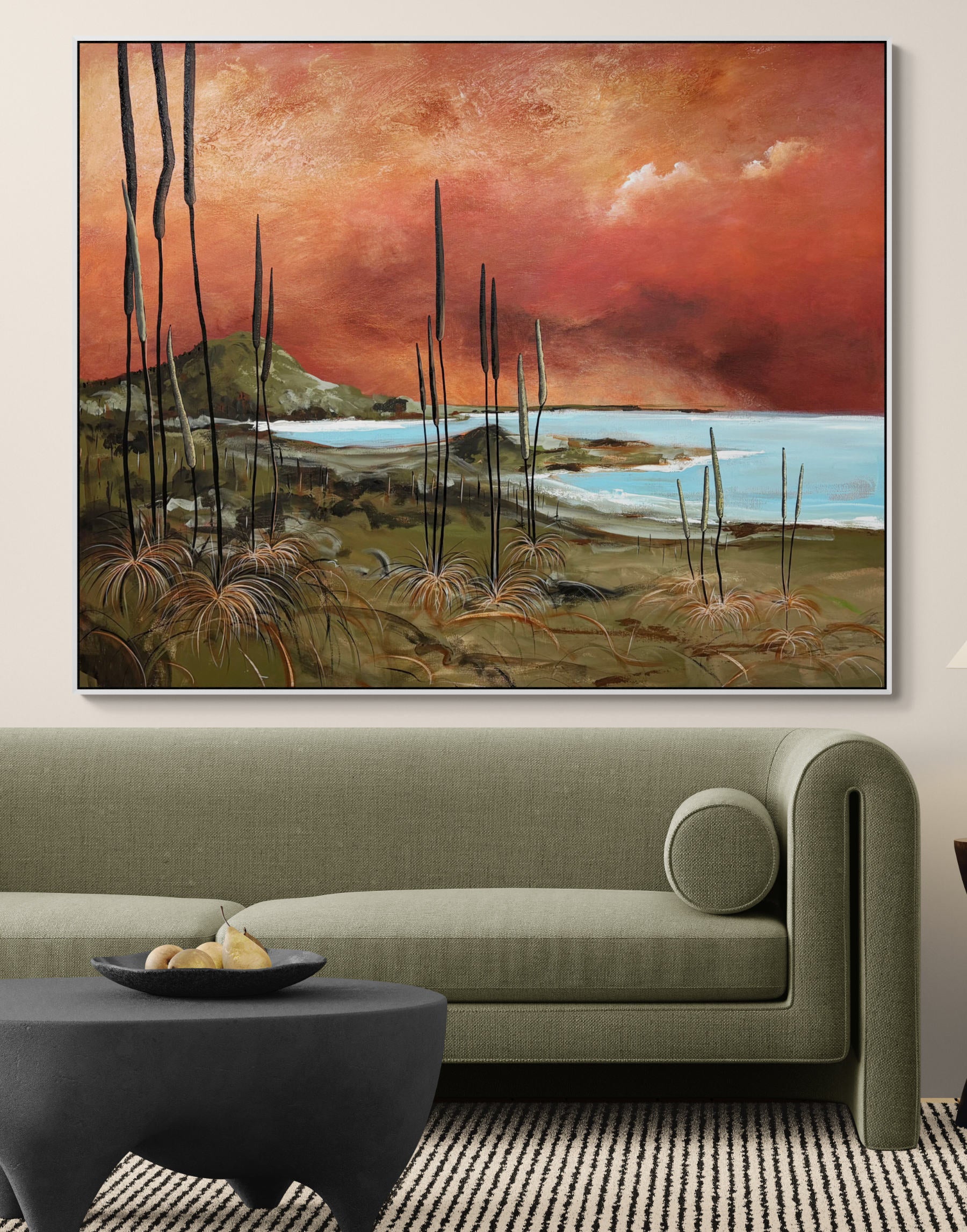 Dreams Of Peace by Australian artist Tania Chanter, textured abstract landscape, 150x120cm, acrylic on canvas. 