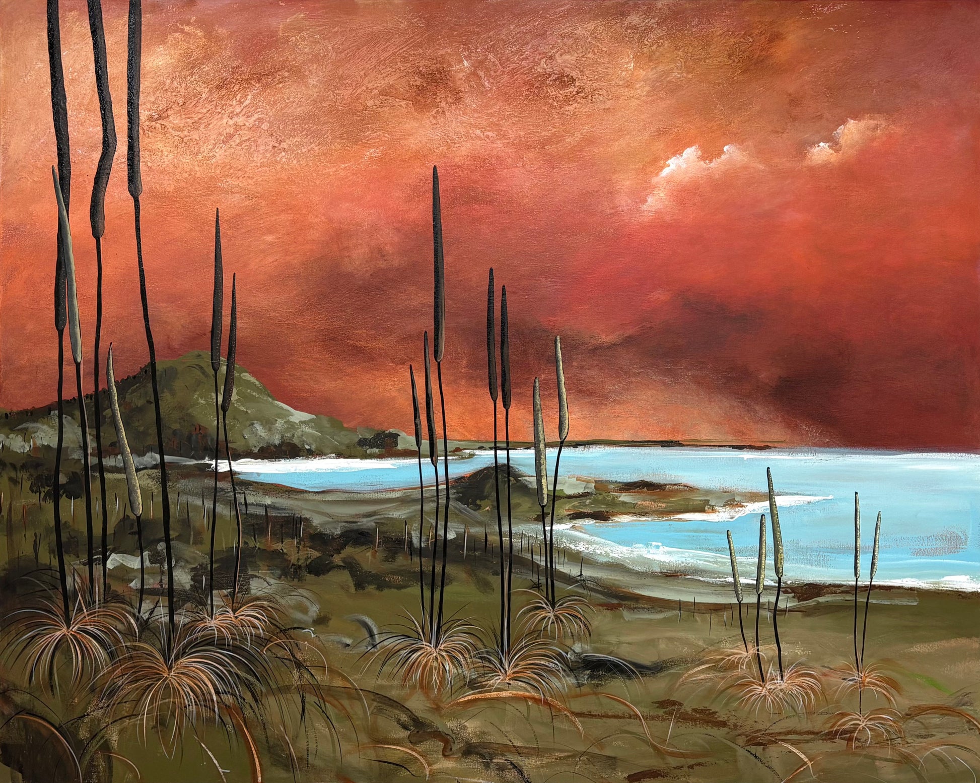 Dreams Of Peace by Australian artist Tania Chanter, textured abstract landscape, 150x120cm, acrylic on canvas. 