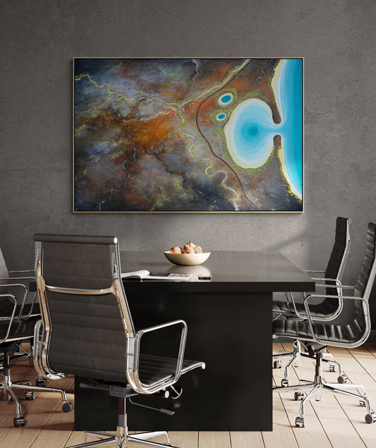 Tania Chanter Original Art - Earth's Gentle Breath acrylic on canvas 120x180cm Can be hung portrait or landscape orientation