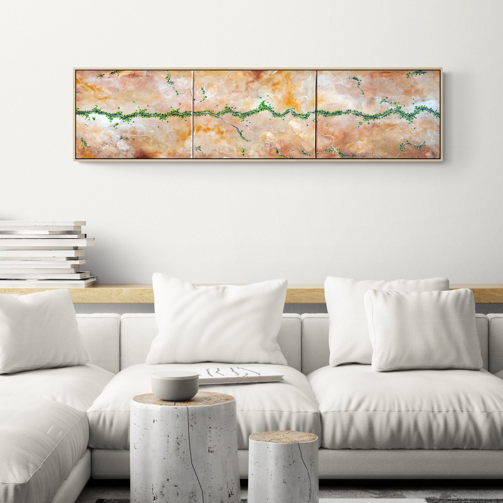 Following The River Of Hope (120X30CM Triptych)