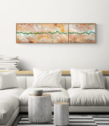 Following The River Of Hope (120X30CM Triptych)