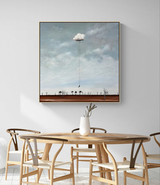 Held By Hope by Australian artist Tania Chanter, original, 90x90cm, acrylic on canvas, textured abstract landscape. 