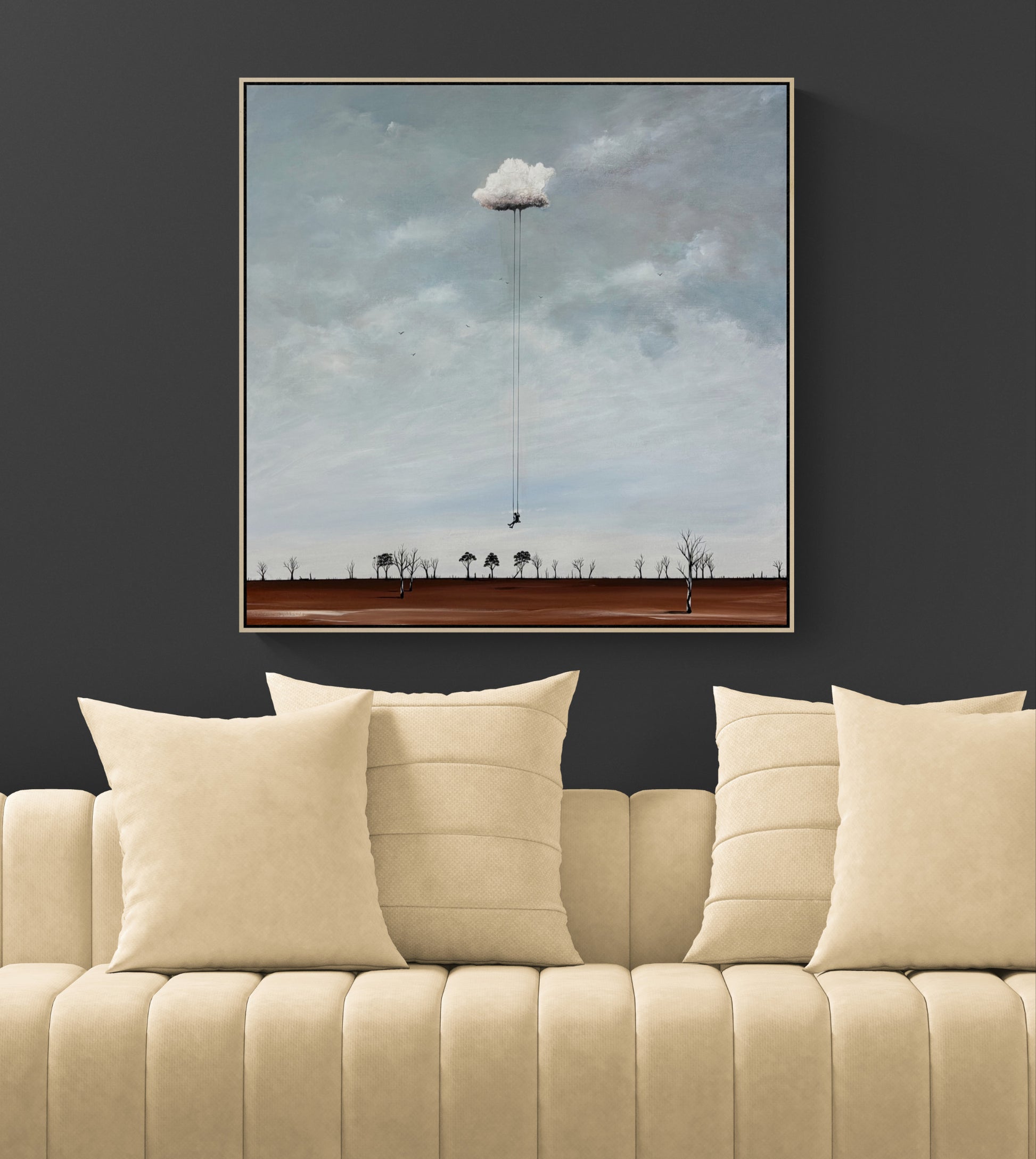 Held By Hope by Australian artist Tania Chanter, original, 90x90cm, acrylic on canvas, textured abstract landscape. 