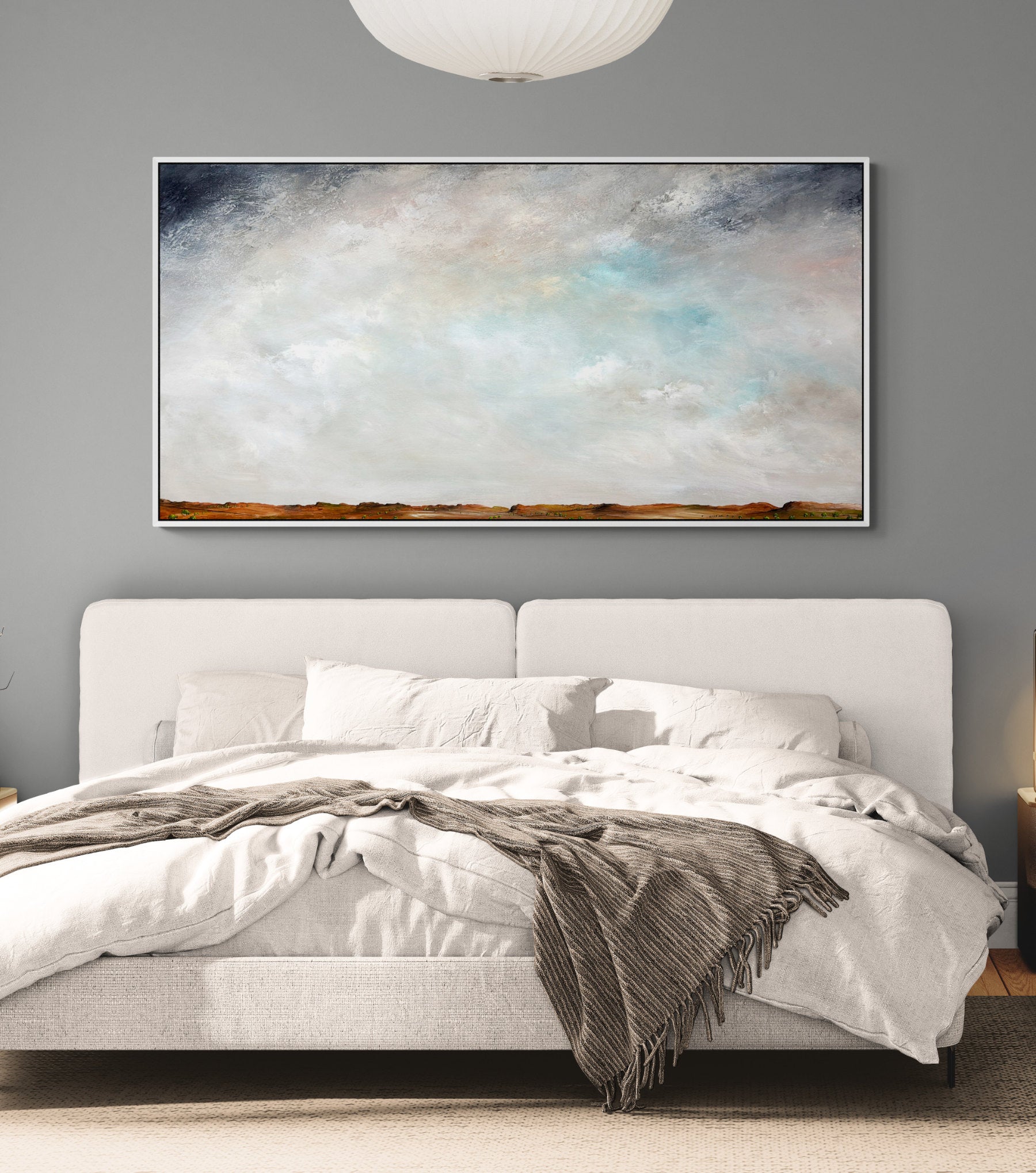 Hope above the horizon by Australian artist Tania Chanter, 180x90cm, original, acrylic on canvas, textured abstract landscape painting.