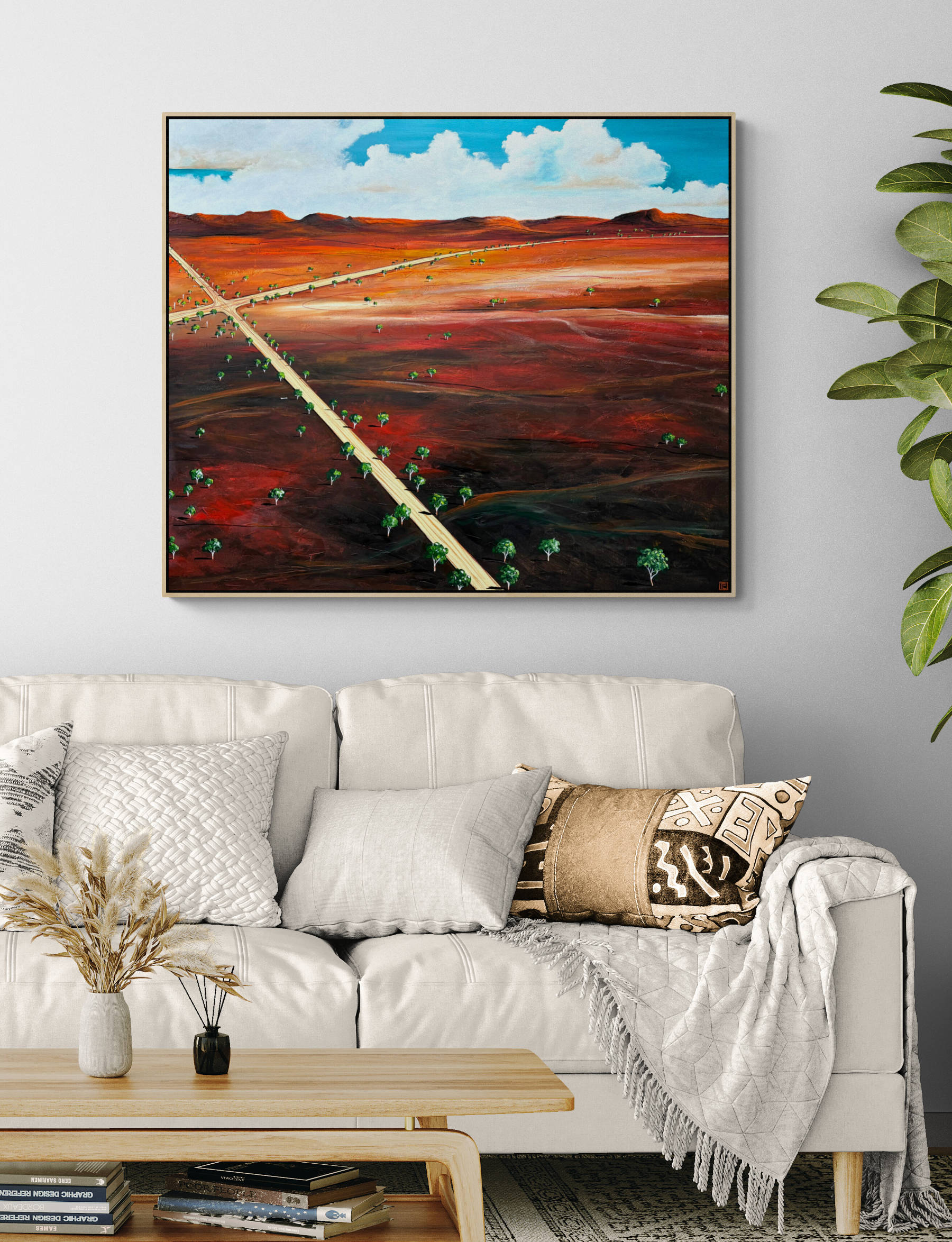 Original abstract landscape Horizons Of Decision, 120cmx100cm, acrylic on canvas.