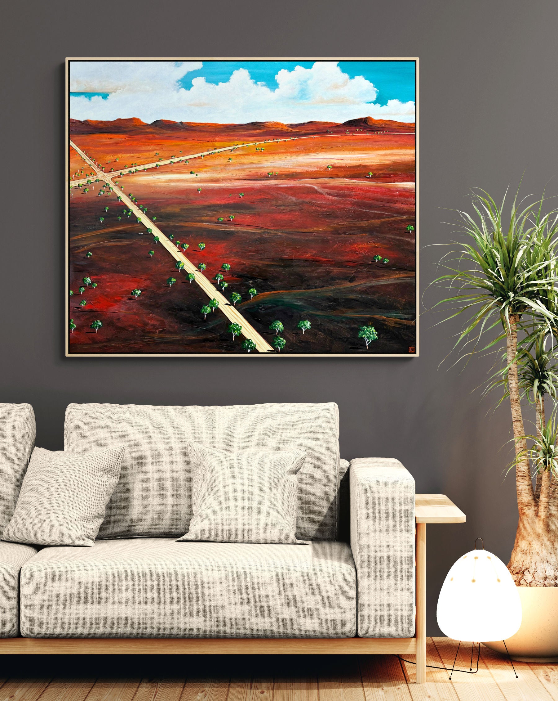 Original abstract landscape Horizons Of Decision, 120cmx100cm, acrylic on canvas.