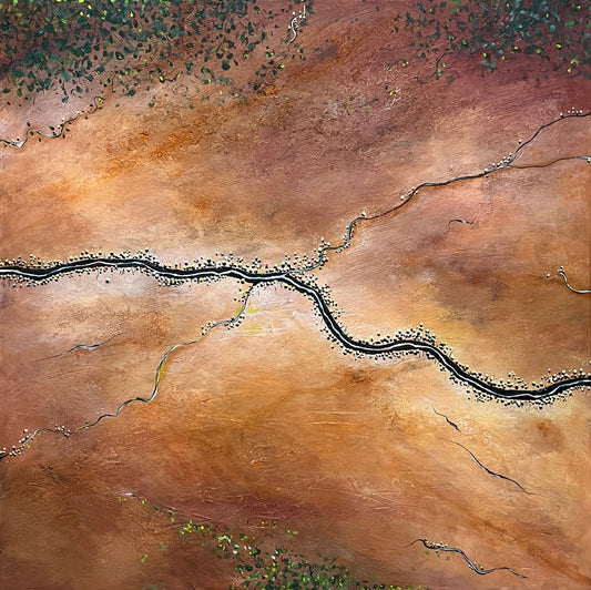 Ironbark Shadows (100x100cm)