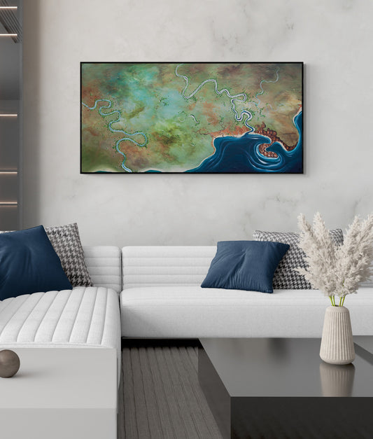 Meandering Sapphire Mountains (160X80CM)