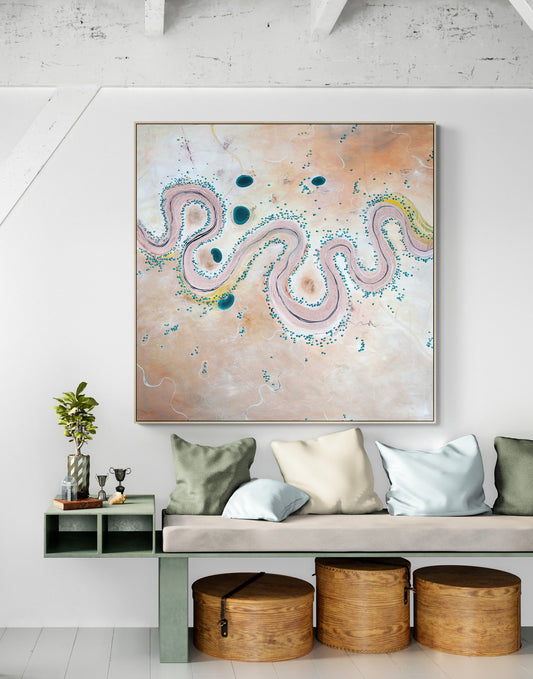 Meandering Through The Salty Plains II (140x140cm)