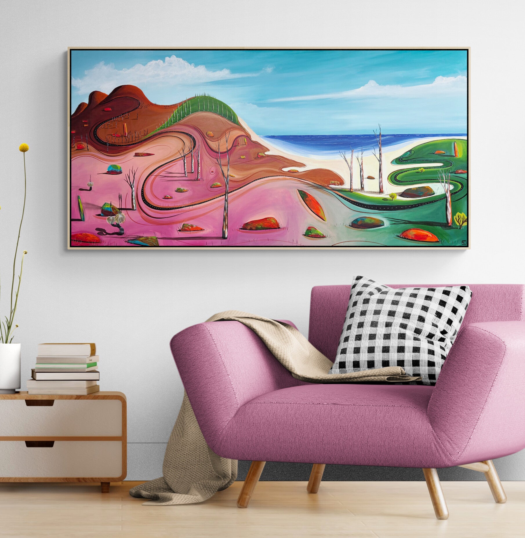 Paths Of The Coastline by Tania Chanter, original, acrylic on canvas, 160x80cm.