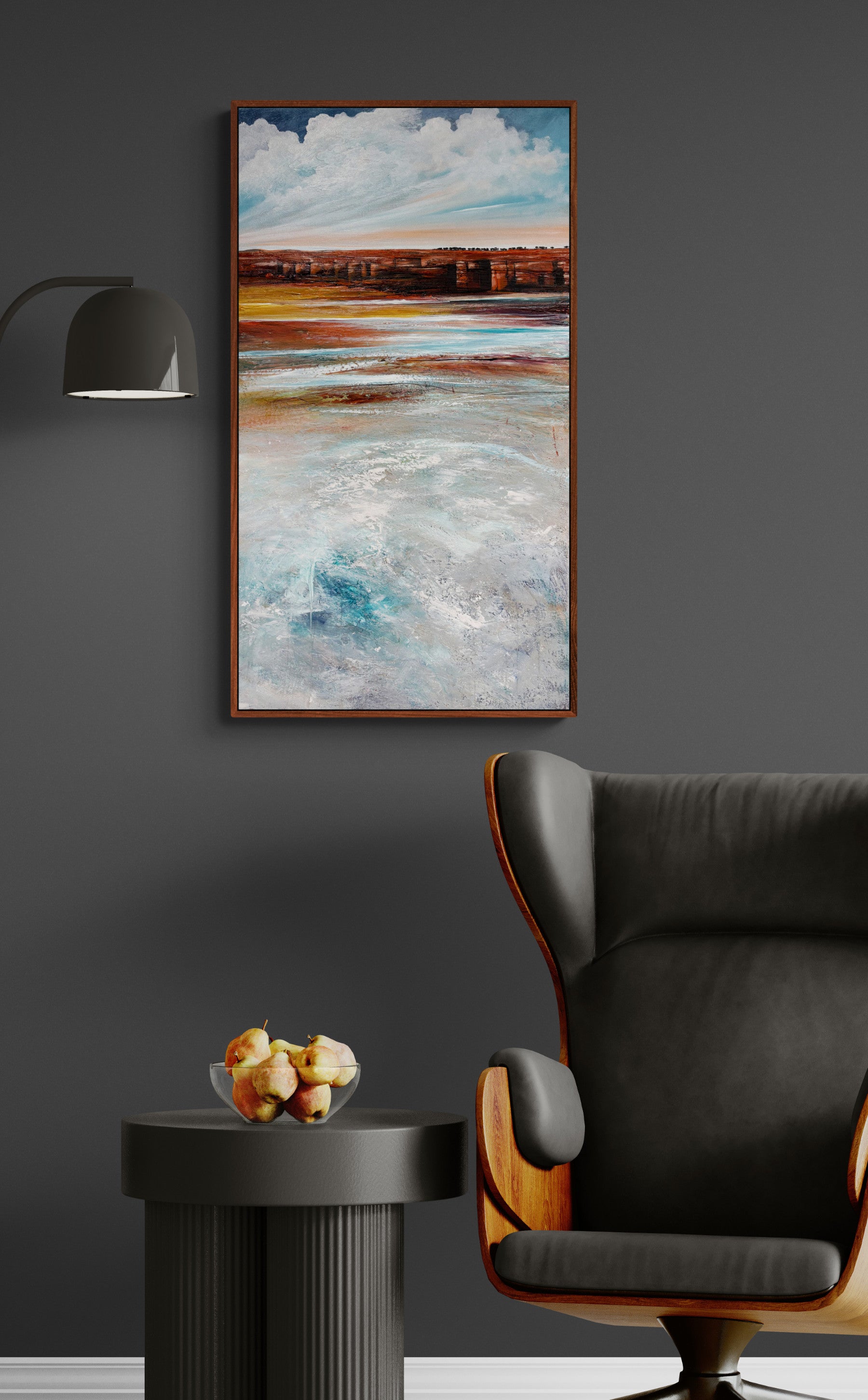Quiet Memories by Australian artist Tania Chanter, 50x90cm, acrylic on canvas, original, abstract seascape painting.