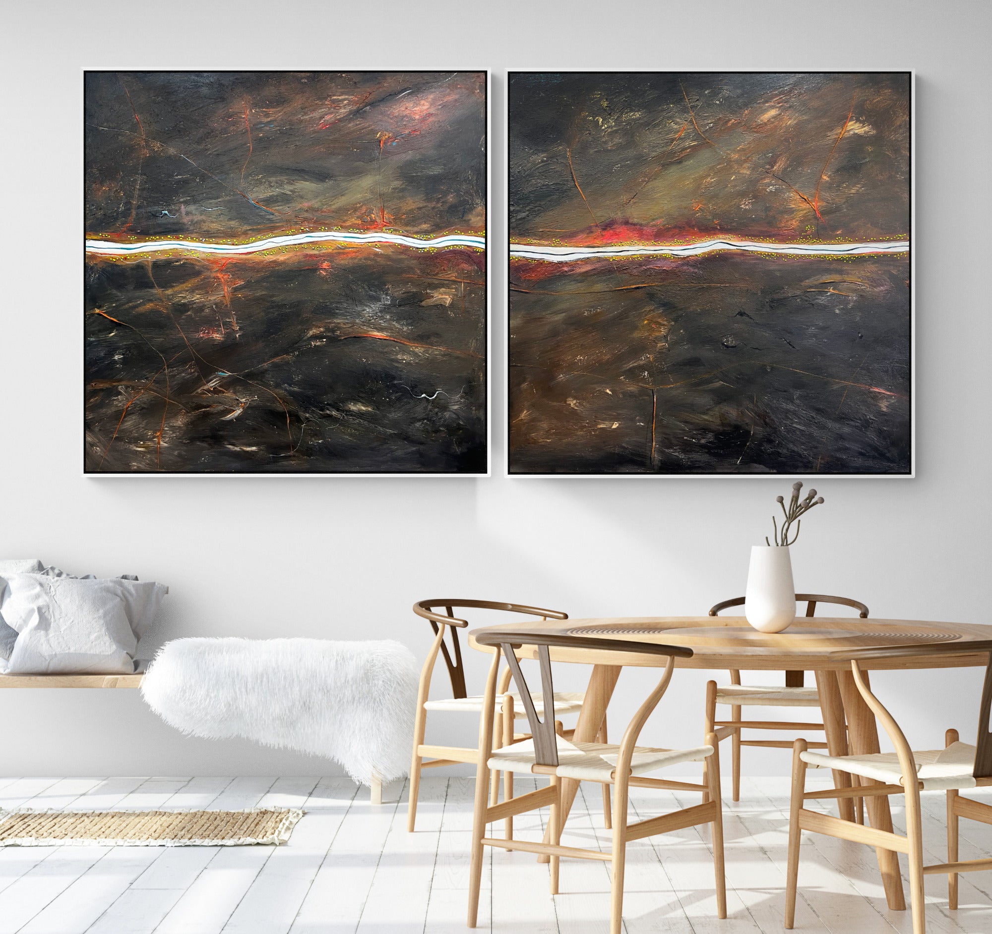 Raw Earth I and II (200x100cm Diptych)