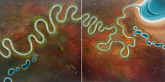 River Song Of The Red Earth (180x90cm)