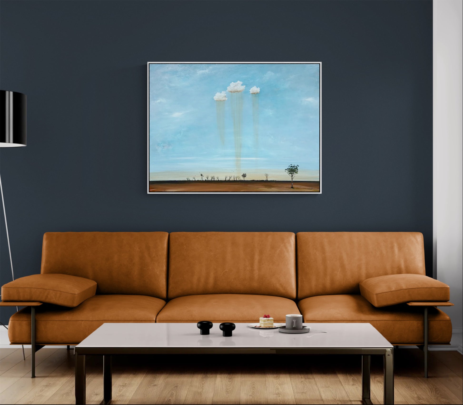 Shedding Light, Shedding Tears  by Australian artist Tania Chanter, texture, abstract cloudscape, acrylic on canvas, original one-off, 120x90cm.