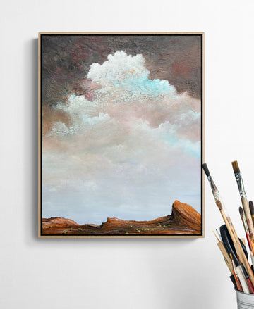 Sky Remembered by Australian Artist Tania Chanter, 40x50cm, original, abstract landscape, acrylic on canvas.