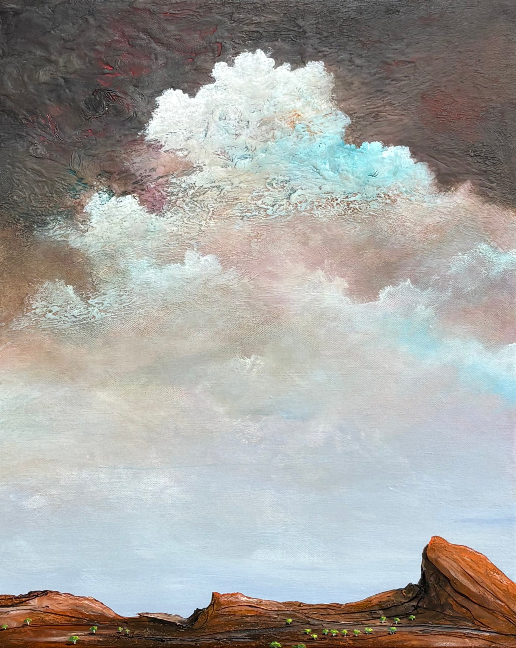 Sky Remembered by Australian Artist Tania Chanter, 40x50cm, original, abstract landscape, acrylic on canvas.