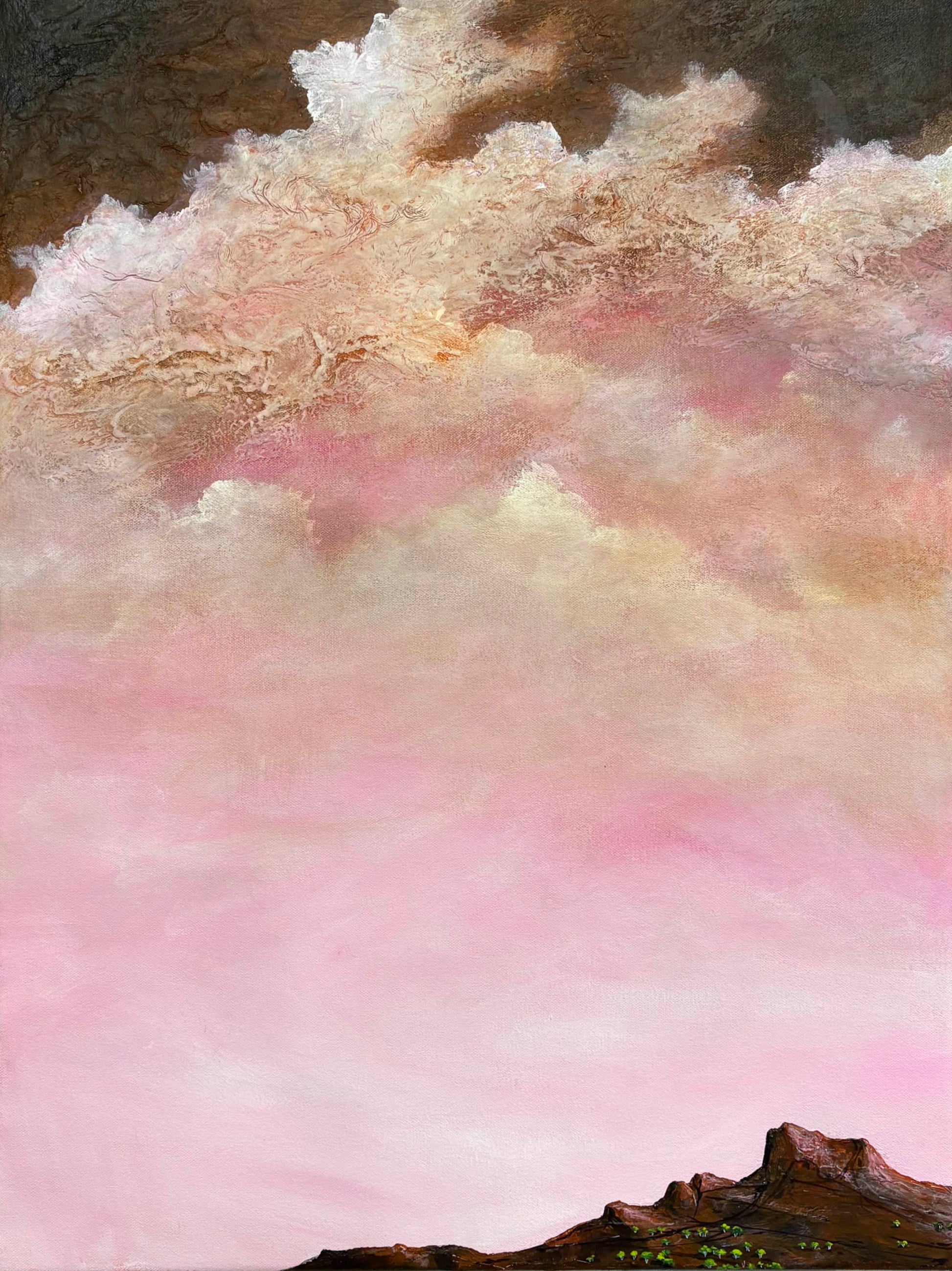 Soft Hours by Australian artist Tania Chanter, 45x60cm, original, acrylic on canvas. textured abstract cloudscape.