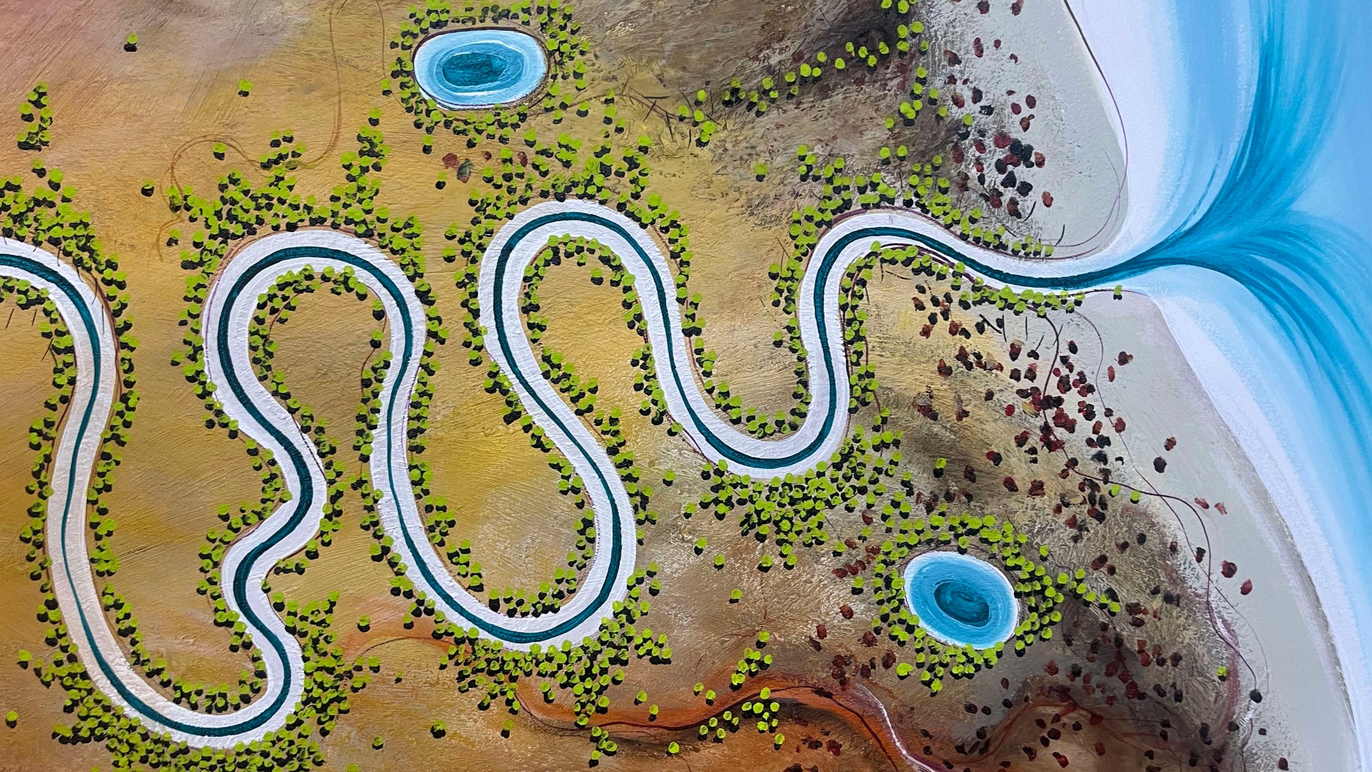 Tania Chanter Sunlines and Furrows - (detail) Original painting - Acrylic on canvas