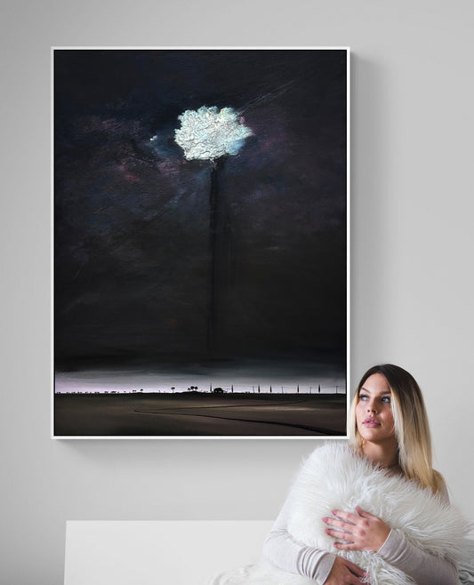 The Cloud That Carried My Heart By Tania Chanter, original, acrylic on canvas, 90x120cm.