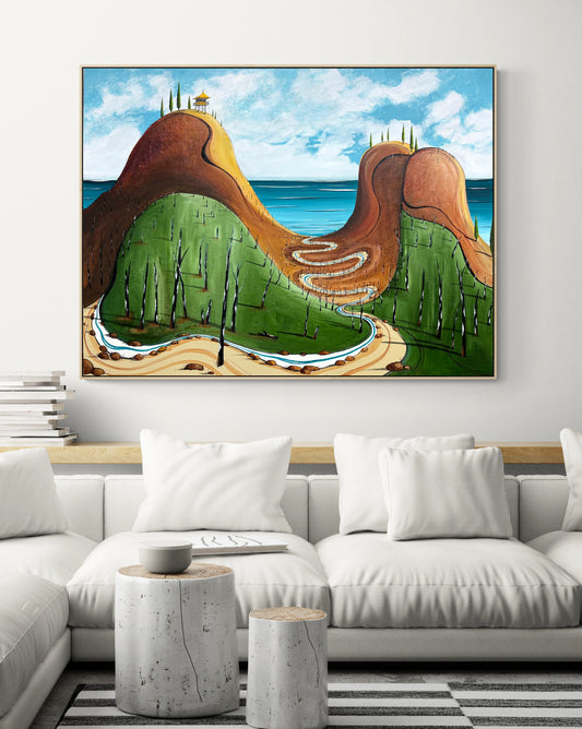 The Hill Behind The Flags (120x90cm)