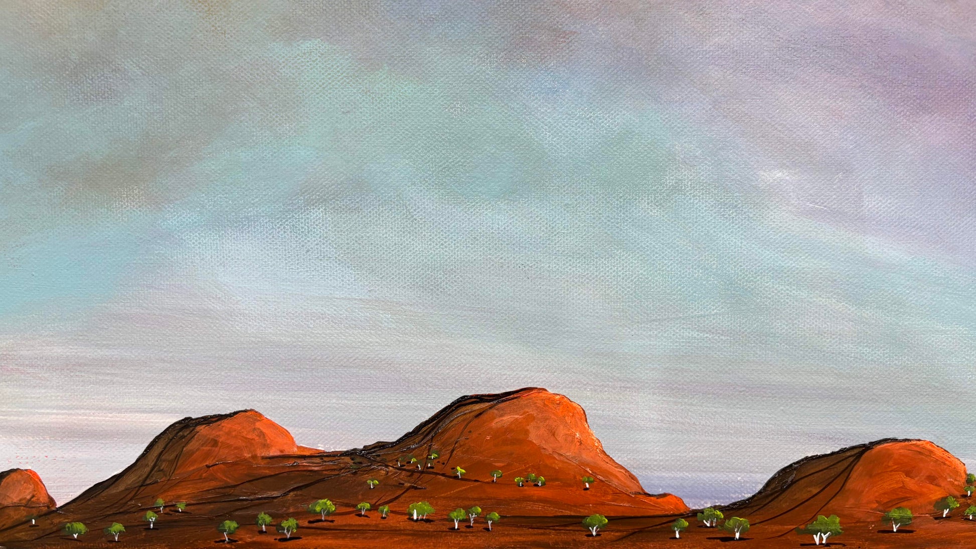 The Kiss Of Summer by Australian artist Tania Chanter, original, acrylic on canvas, 40x50cm, textured abstract landscape.