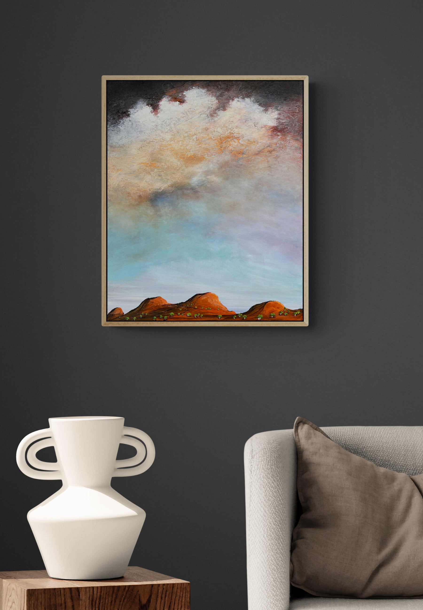 The Kiss Of Summer by Australian artist Tania Chanter, original, acrylic on canvas, 40x50cm, textured abstract landscape.