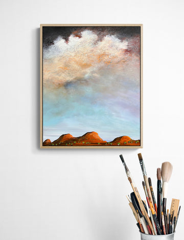 The Kiss Of Summer by Australian artist Tania Chanter, original, acrylic on canvas, 40x50cm, textured abstract landscape.