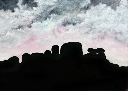 The Light Of Promise by Australian artist Tania Chanter, acrylic on canvas, 140x100cm, abstract cloudscape.