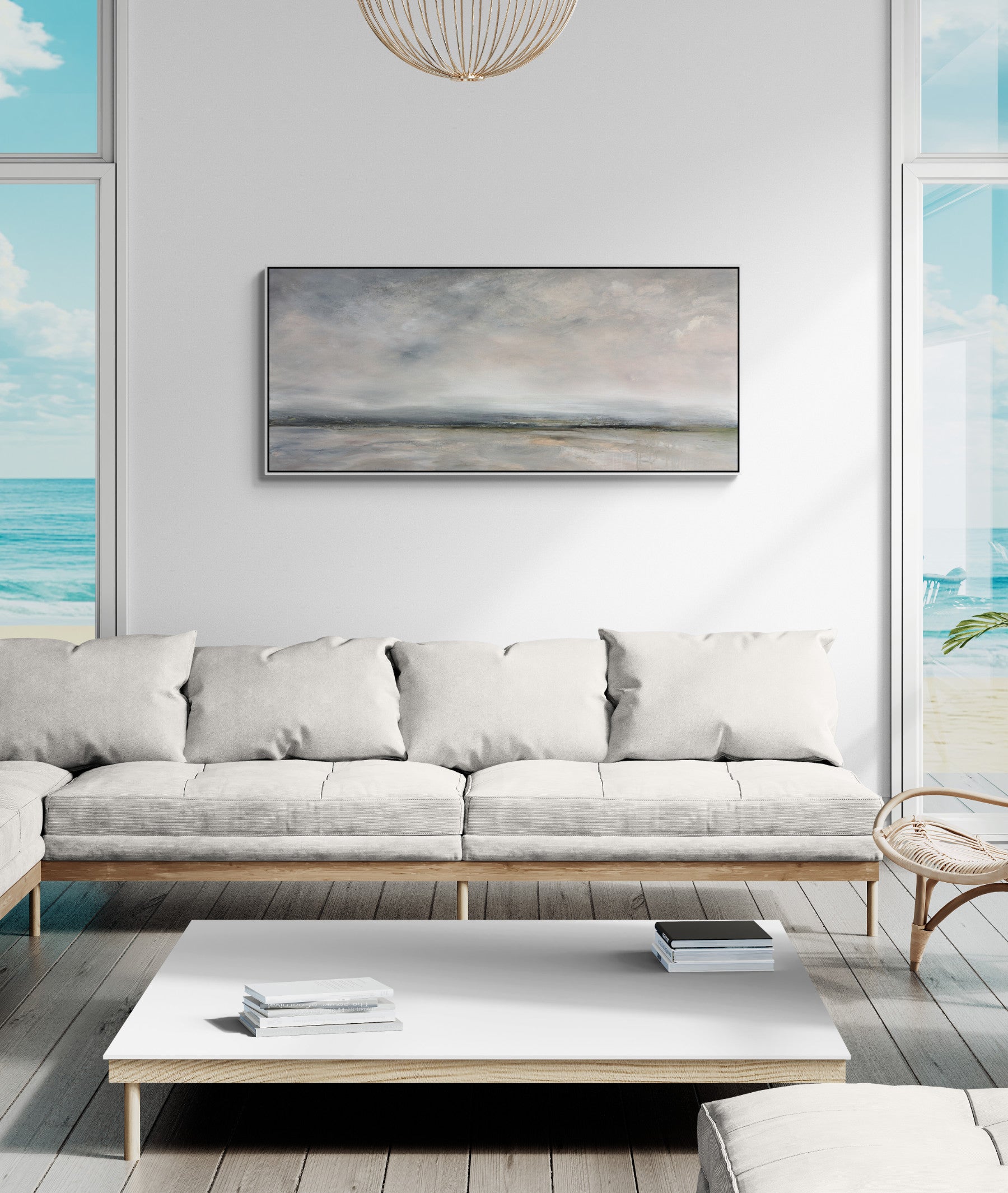 The Mist Between Us by Australian artist Tania Chanter, original, acrylic on canvas, 160x70cm, impressionist abstract landscape painting.