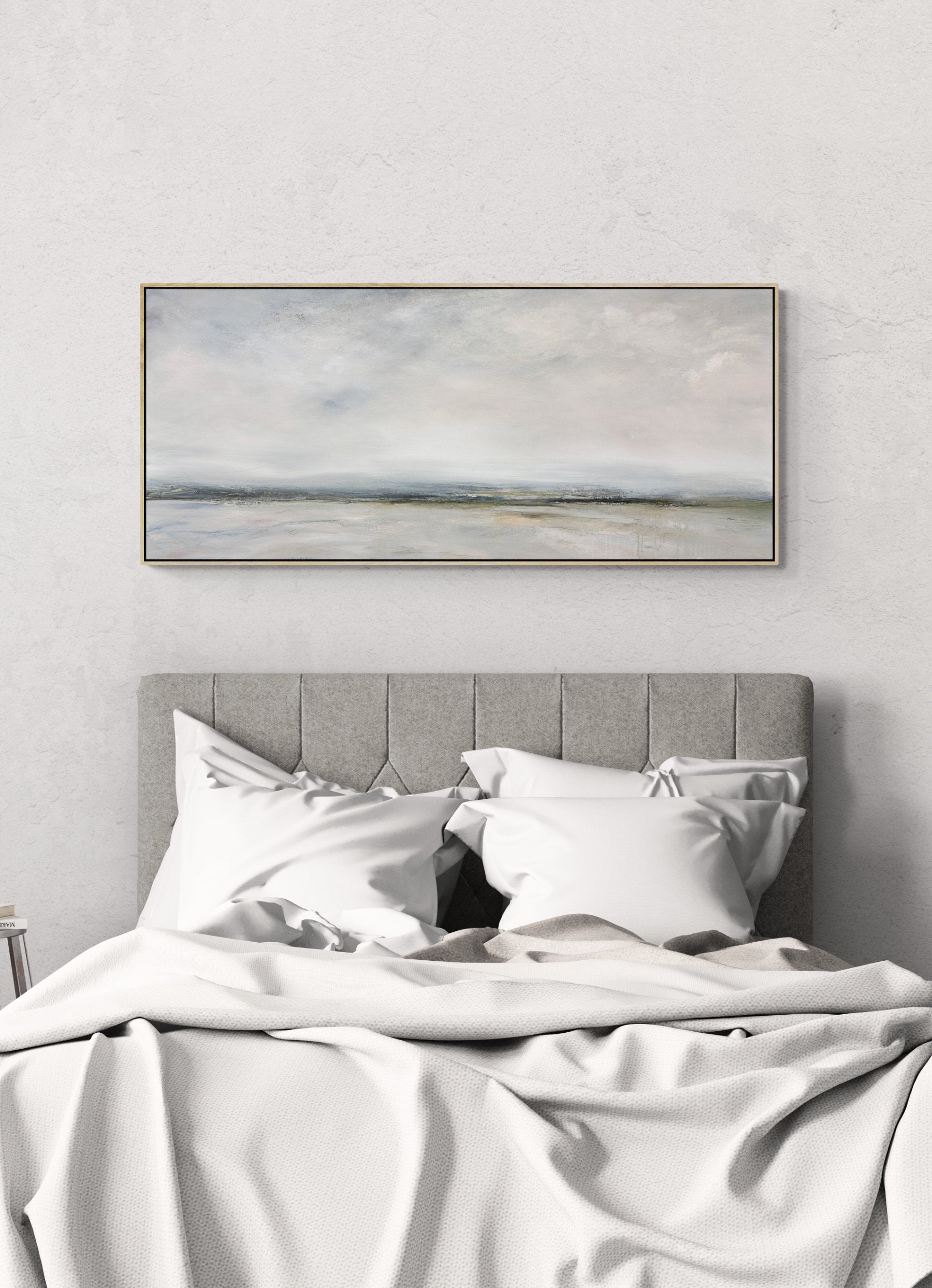 The Mist Between Us by Australian artist Tania Chanter, original, acrylic on canvas, 160x70cm, impressionist abstract landscape painting.