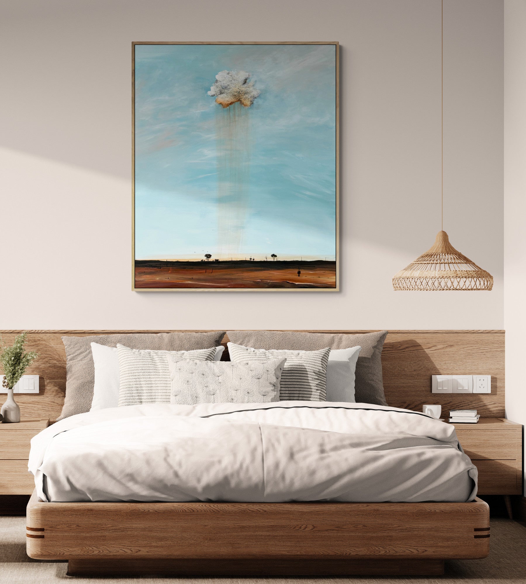 Original artwork, The Passing Cry by Australian artist Tania Chanter, abstract landscape, textured, acrylic on canvas, 100x120cm.