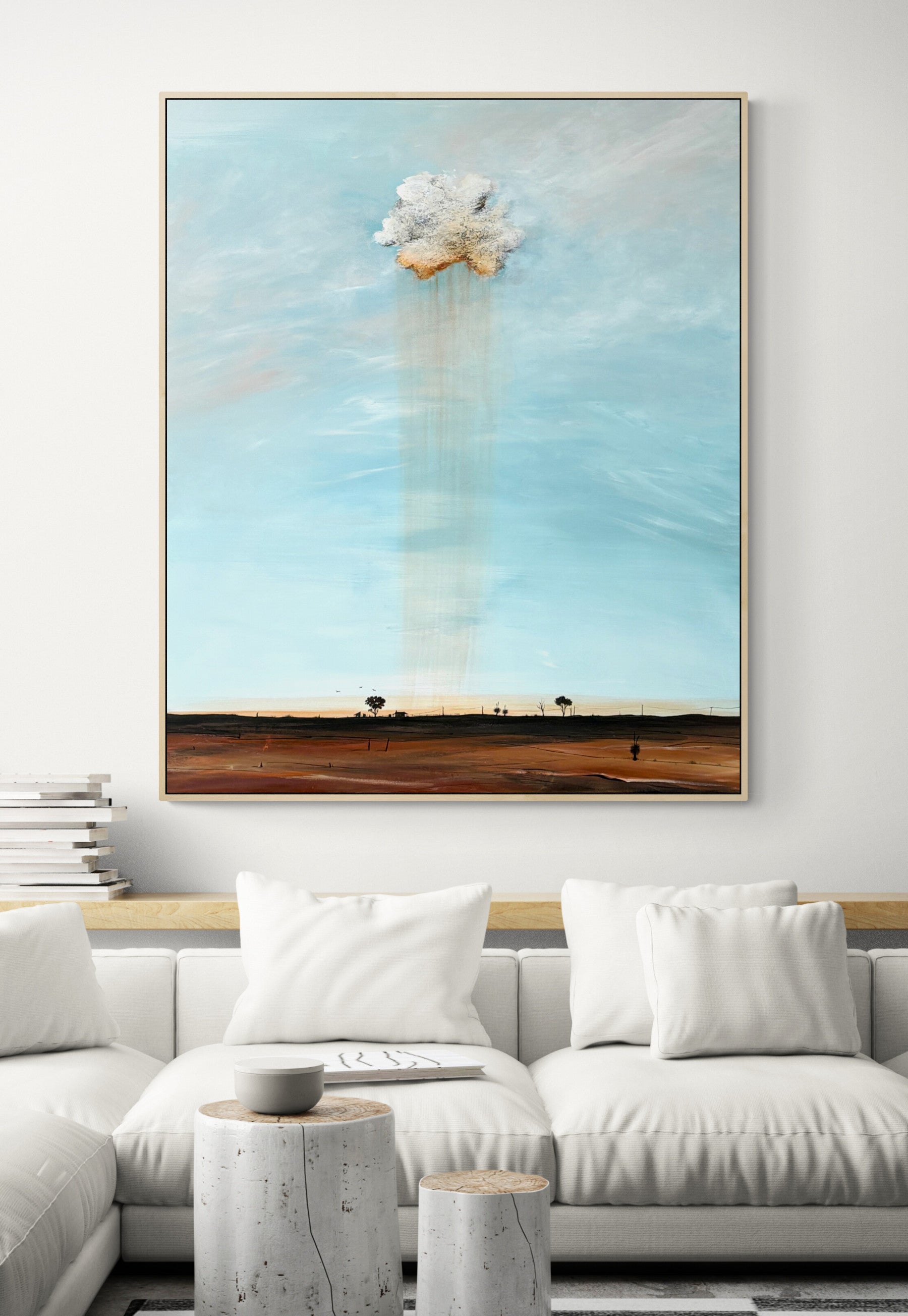 Original artwork, The Passing Cry by Australian artist Tania Chanter, abstract landscape, textured, acrylic on canvas, 100x120cm.