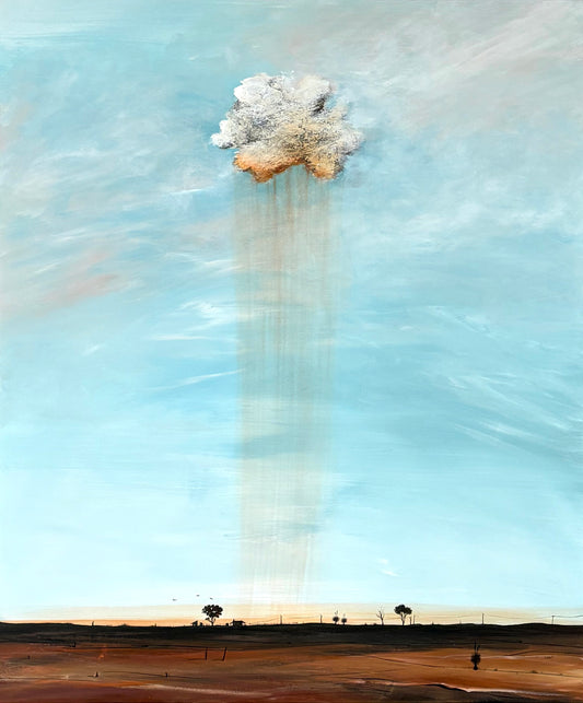 Original artwork, The Passing Cry by Australian artist Tania Chanter, abstract landscape, textured, acrylic on canvas, 100x120cm.