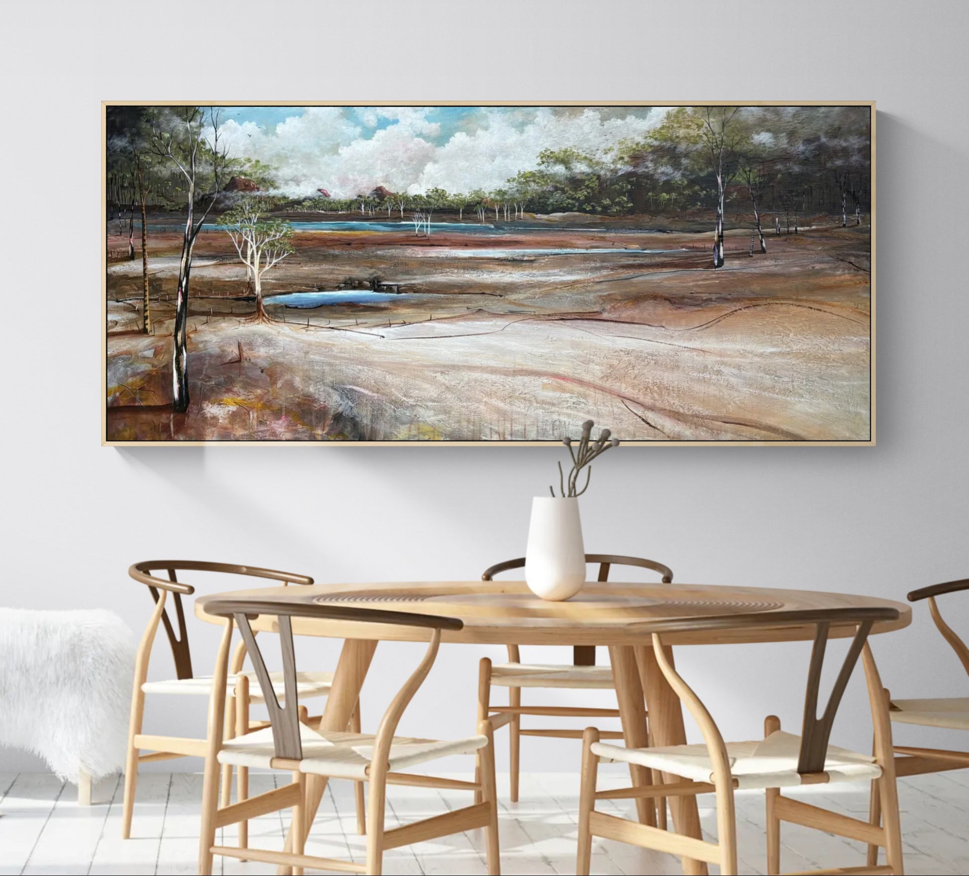 The Places We Carry Within by Australian artist Tania Chanter, acrylic on canvas, 160x70cm, textured, Australian  abstract landscape. 