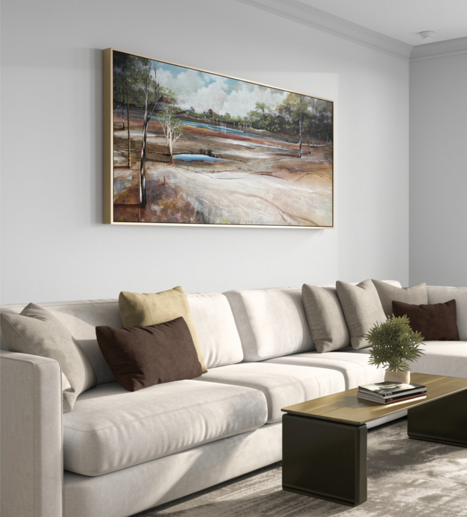 The Places We Carry Within by Australian artist Tania Chanter, acrylic on canvas, 160x70cm, textured, Australian  abstract landscape. 
