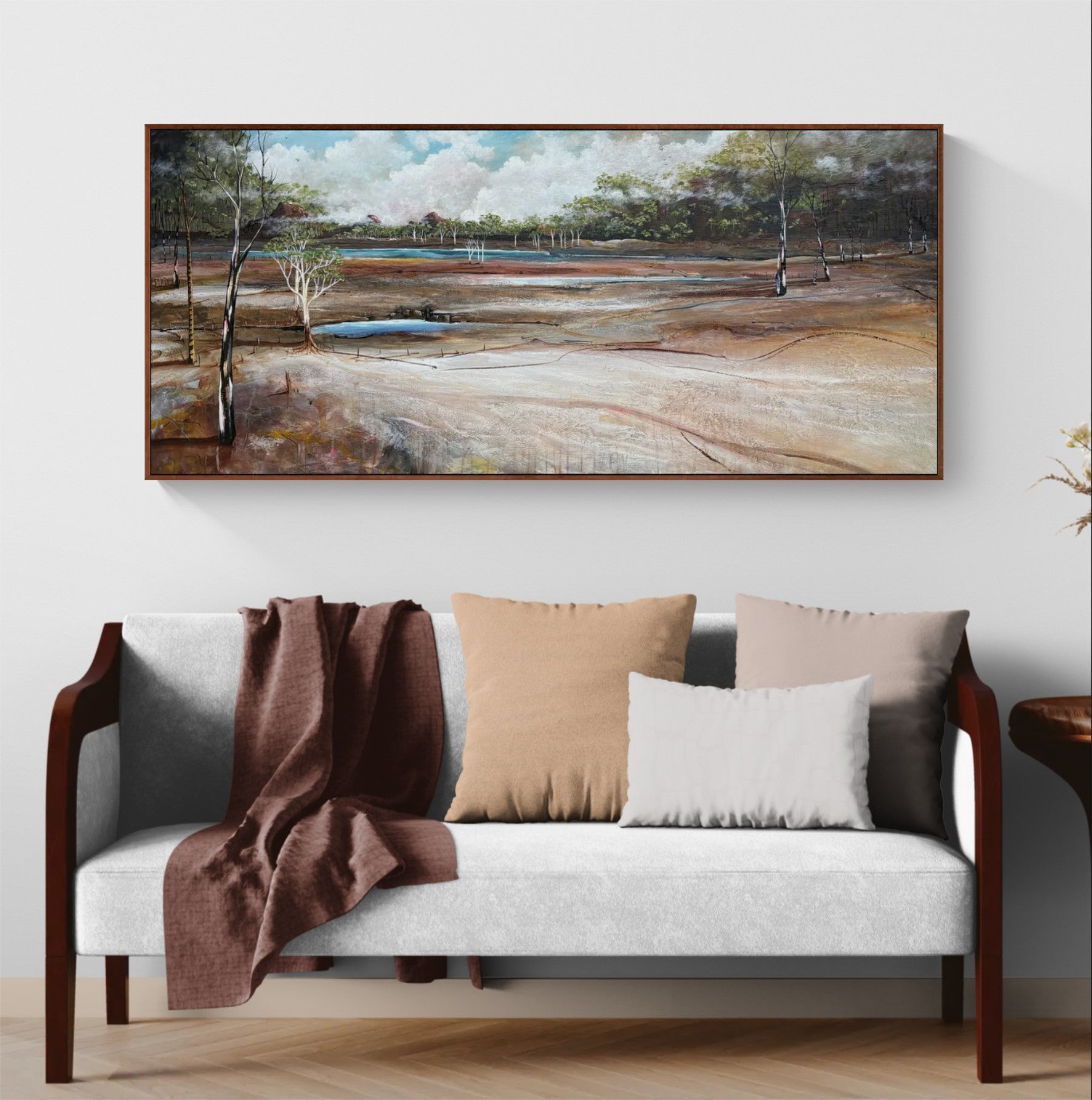 The Places We Carry Within by Australian artist Tania Chanter, acrylic on canvas, 160x70cm, textured, Australian  abstract landscape. 