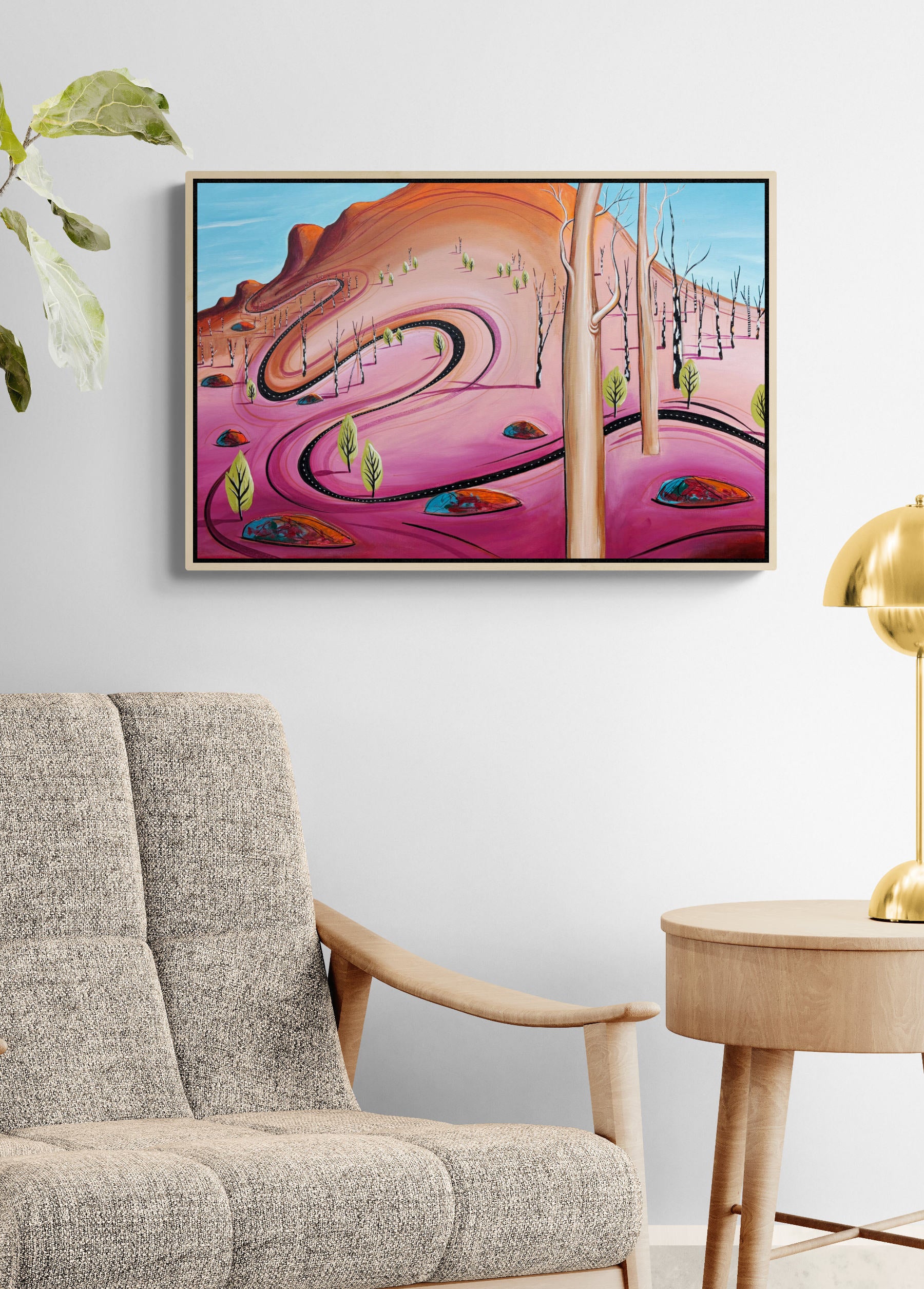 The Secret Path home by Australian artist Tania Chanter, original, acrylic on canvas, 77x51cm.