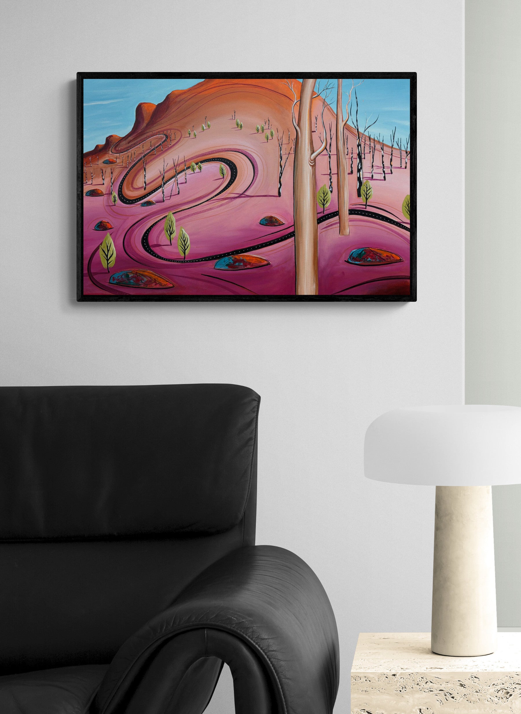 The Secret Path home by Australian artist Tania Chanter, original, acrylic on canvas, 77x51cm.