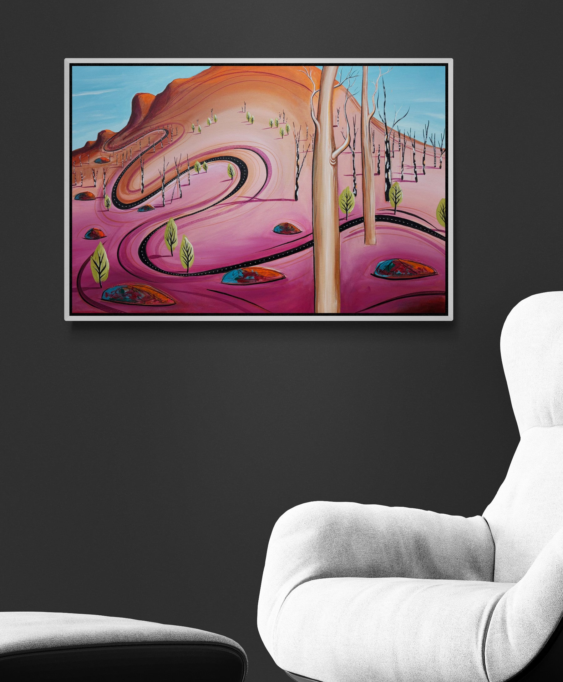 The Secret Path home by Australian artist Tania Chanter, original, acrylic on canvas, 77x51cm.