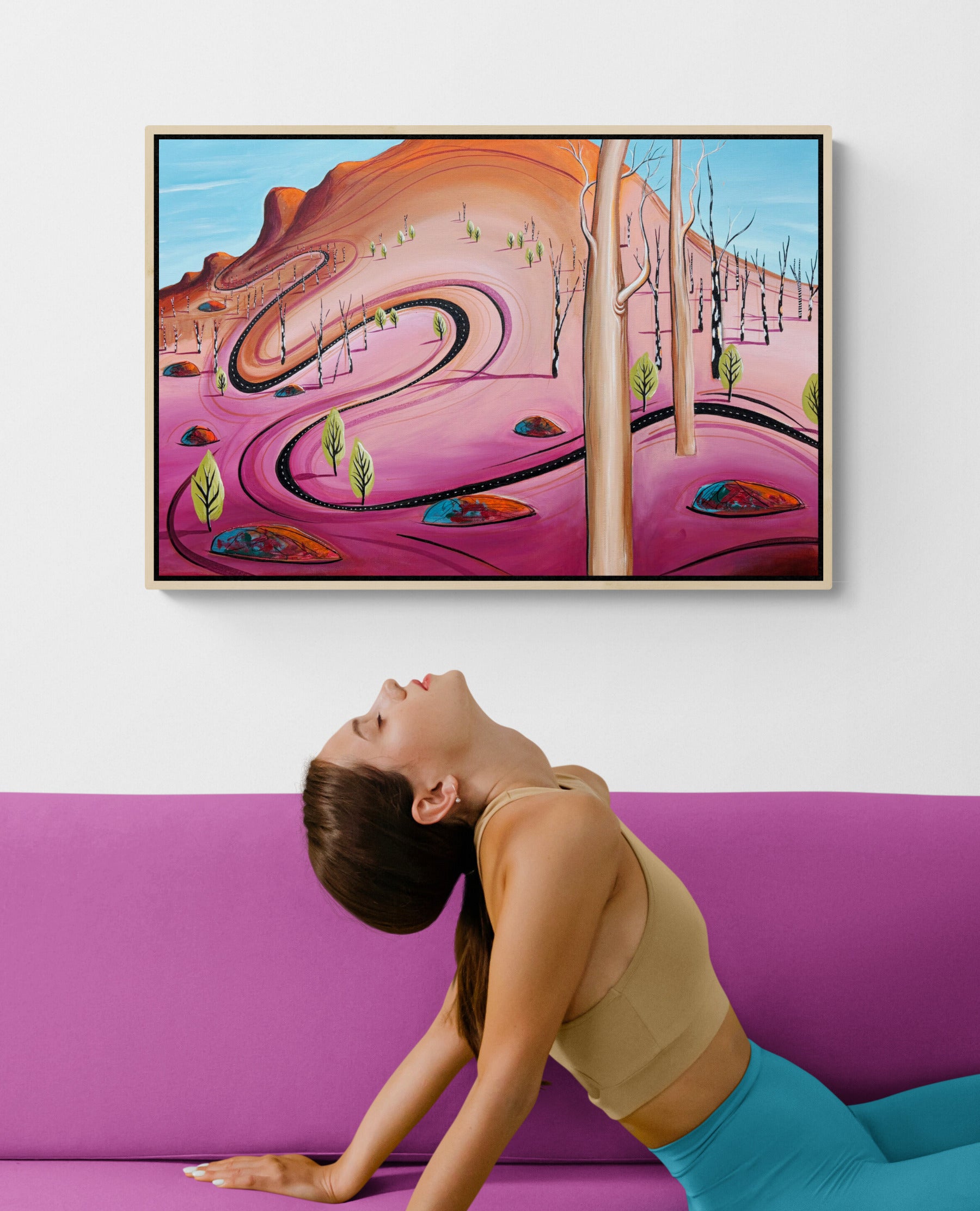 The Secret Path home by Australian artist Tania Chanter, original, acrylic on canvas, 77x51cm.