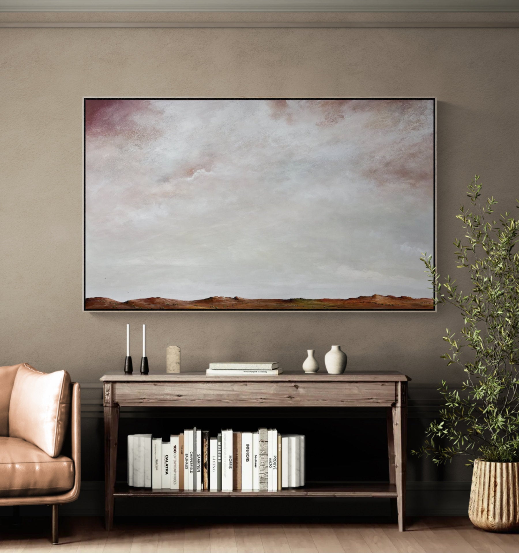 Large original abstract landscape painting The Light of Summer by Australian artist Tania Chanter, inspired by summer skies and the beauty of nature.