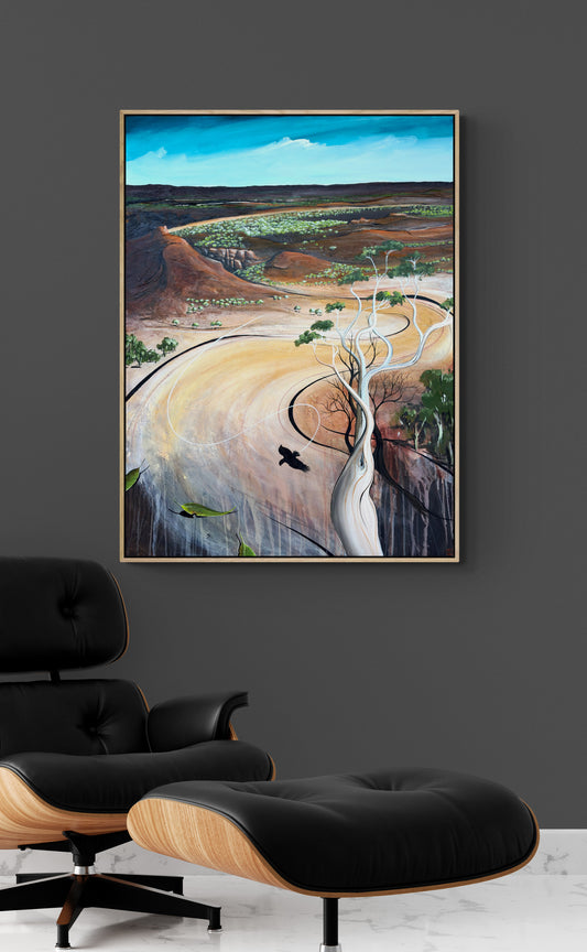 Three Forgotten Memories by Australian artist Tania Chanter, original, one-off, acrylic on canvas, 90x120cm textured abstract landscape. 